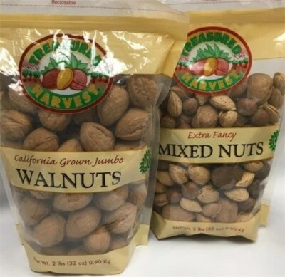 COMBO TWIN PACK  -  2/2 lb. - Treasured Harvest - In-Shell Walnuts/Mixed Nuts - Image 1 of 4