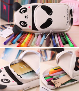 Cute Panda Large Capacity Pen Pencil Case Pen Box School Stationery Cosmetic Bag
