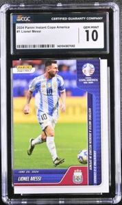 2024 Panini Instant Copa America 1 Lionel Messi card CGC 10 - Picture 1 of 2