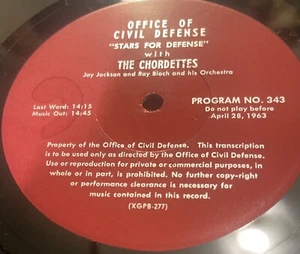 radio Transcription Stars for Defense #343/344 The CHORDETTES  & PETER DUCHIN EX - Picture 1 of 5