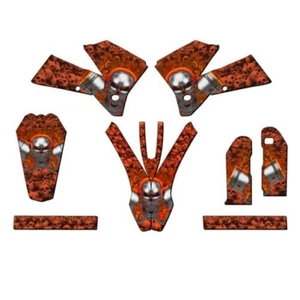 2006-2007 XC FLAMING GEARHEAD Orange Senge Graphics Kit Compatible with KTM - Picture 1 of 4