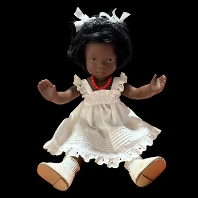 Boneca bebê preta afro-americana Sylvia Natterer Gotz Gladys 14" 1989 Alemanha - Imagem 1 de 4