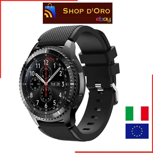 Cinturino Silicone per Gear S3 Frontier 46mm Smartwatch 22mm Nero - Zdjęcie 1 z 5