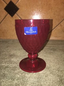 NUEVO Villeroy & Boch Rojo Boston Plomo Cristal 13,5 Oz Cáliz Vidrio ENVÍO GRATUITO - Imagen 1 de 4