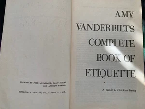 Complete Book of Etiquette Amy Vanderbilt Doubleday & Co. Garden City, NY - Picture 1 of 7