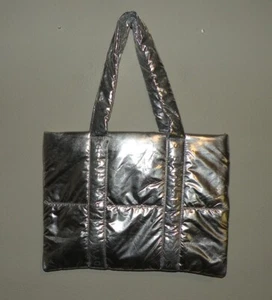Bath & Body Works Silver Puffer Tote Bag Black Friday 2024 Edition Logo NWT - Picture 1 of 2