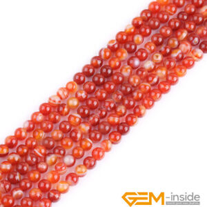 4mm Banded Stripe Agate Natural Stone Round Loose Beads for Jewelry Making 15”