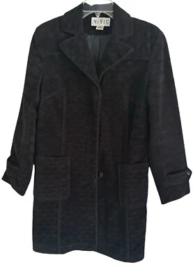 Abrigo MIXIT Mujer Negro Largo Medio (36" Largo) Cuello Botón Mediano Foto 1 de 4