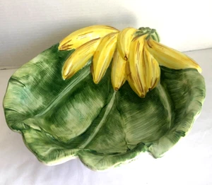 Vintage Chelsea House Large Banana Bowl Leaves Italy Leo Burke Furniture VA 90's - Picture 1 of 5