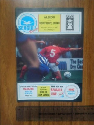 Brighton & Hove Albion v Scunthorpe Utd programme FA Cup Round 3 5/1/1991. VGC. - Image 1 of 2