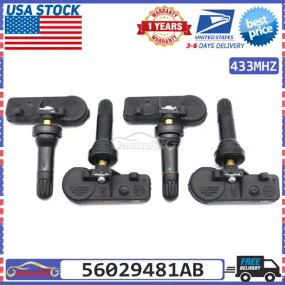 Sensor de presión de neumáticos TPMS 56029481AB 433 MHz para Jeep Grand Cherokee 2008-10 4 un. Foto 1 de 4