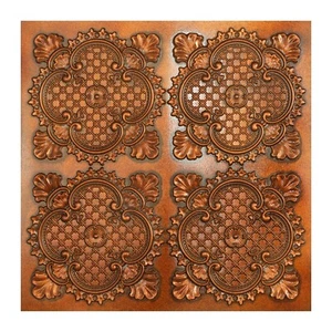 Faux tin ceiling tile cafe art decor wall panel PL80 Archaic copper 10pcs/lot - Picture 1 of 21