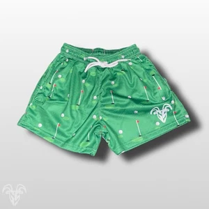 Golf Themed Mesh Gym Shorts - 5 inch inseam shorts / graphic shorts - Picture 1 of 5