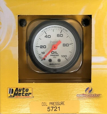 Auto Meter 5721 Phantom Oil Pressure Gauge Mechanical  0-100 PSI 2 1/16" - Bild 1 von 3