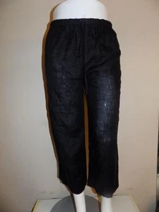 Eileen Fisher Black Drawstring Elastic Wast Capris Cropped Pants Size S - Picture 1 of 1