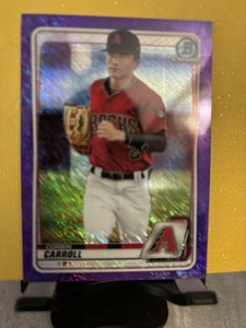 2020 Bowman Chrome - Prospects Corbin Carroll #BCP-222 Purple Shimmer Refractor - Picture 1 of 6