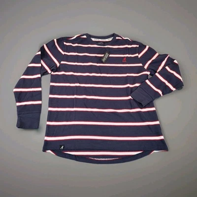 KANGOL X Rayas Manga Larga Cuello Redondo Azul Marino Blanco Rojo Para Hombre Mediano Nuevo con Etiquetas  Foto 1 de 4