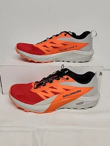 SALOMON MEN'S SENSE RIDE 5 HIKING / RUNNING SHOES ORANGE GRAY RED SIZE 9.5 NWOB - Picture 1 of 8
