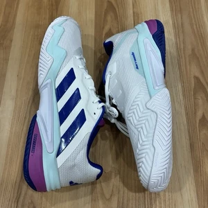Adidas Barricade 13 White Purple Tennis Shoes IF9129, Men’s Size 14 - Picture 1 of 8