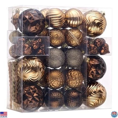 Enfeites de Natal Valery Madelyn 100 peças à prova de quebra - Bronze, cobre, ouro - Imagem 1 de 4