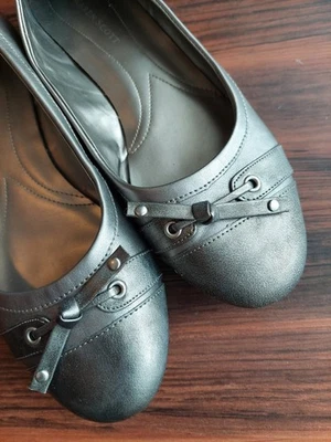 Karen Scott Metallic Silver Flats Ballet Shoes Size 10 - Image 1 of 4