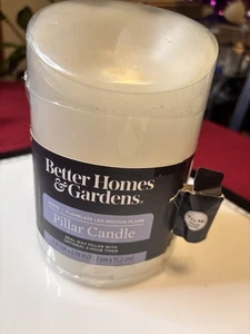 🔥Better Homes & Gardens Flameless LED Pillar Candle 4" x 6" MOTION FLAME WAX - Picture 1 of 5