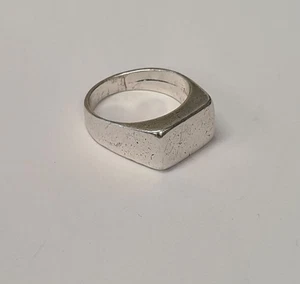 Vintage 975 Silver Mens Rectanguler Signet Ring - Picture 1 of 6