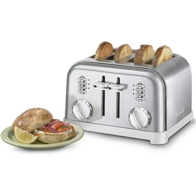 Cuisinart CPT-180W 4-Slice Metal Toaster, White/Stainless Steel - Image 1 of 4