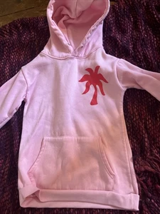 Pink Palm Puff Hoodie Dupe 11yr Old Size - Will Be Washed Before Shipping - Picture 1 of 2