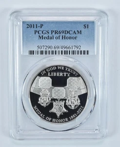 2011-P Medal Of Honor Commemorative Dollar PR69 DCAM PCGS Blue Label *4841 - Picture 1 of 5
