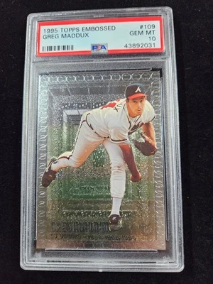 🌟 1995 Topps Embossed Greg Maddux Atlanta Braves #109 PSA 10 Gem Mint HOF - Image 1 of 2
