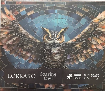 Owl Puzzles For Adults 1000 Pieces, Mosaic Stained Glass Puzzle Owl-Difficult - Image 1 of 2