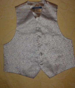 John Lewis Boys Blue Mix Jacquard Waistcoat & Tie / Cravat Age 2 - 3 Years - Picture 1 of 9