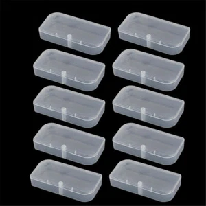 Caja de almacenamiento pequeña transparente de plástico transparente de 10 piezas con organizador de tapa - Imagen 1 de 13