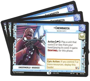 x3 Chewbacca - Walking Carpet - Spark of Rebellion (SOR) - Star Wars SWU - Picture 1 of 1