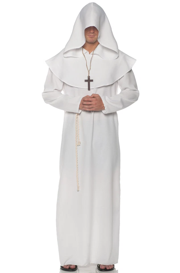 Brand New Religious Monk Robes Adult Costume (White) - Image 1 of 1