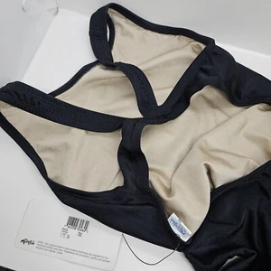 Vinrage DOLFIN WOMEN'S BLACK ONE PIECE SWIMSUIT Crossback SZ 34 Rare Style NEW - Picture 1 of 8