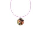 Horse codey59 DOME on a 18" Pink Cord Necklace Jewellery Gift Handmade
