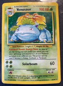 Venusaur 15/102 Base Set Holo Foil 1999 Pokemon Card Rare WoTC LP MP - Picture 1 of 12