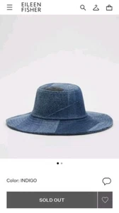Sombrero cubo de mezclilla índigo parcheado Eileen Fisher - Imagen 1 de 10