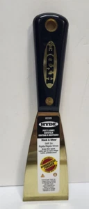 2 In. Black And Silver Brass Blade Stiff Putty Knife 02320 - Picture 1 of 2
