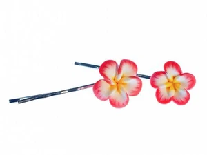 Blume Frangipani Plumeria 2er Set Haarspangen Spange Haar Miniblings Sommer - Picture 1 of 4