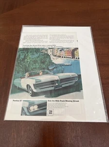 1967 Pontiac Grand Prix Vtg Print Ad 10"x13.75" VK AF white convertible seaside - Picture 1 of 3