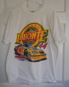 Vintage Terry Labonte Kellogg's #44 T-Shirt Size XL 2000s NASCAR Racing White - Picture 1 of 3