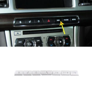 Für Jaguar XF 2012-2015 7PCS Silber Legierung Multimedia-Taste Aufkleber - Bild 1 von 6
