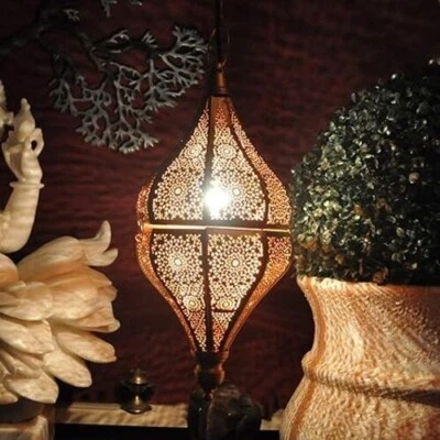 Lámpara de araña marroquí, lámpara colgante de accesorio de techo, lámpara enchufable para exteriores Foto 1 de 4