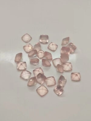 Cojín de cuarzo rosa 10x10 mm facetado - gema rosa suave pulida Foto 1 de 4