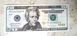 2017 A 29 Dolla rFederal Reserve RADAR NOTE #12233221 Great Shape - Picture 1 of 6