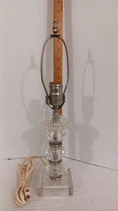 Antique Crystal 16" Table Lamp with Art Deco Style Lamp Shade FREE SHIPPING - Picture 1 of 13