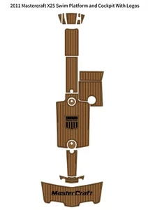 2011 Mastercraft X25 Swim Platform Cockpit Pad Boat EVA Foam Teak Deck Floor Mat - Foto 1 di 23